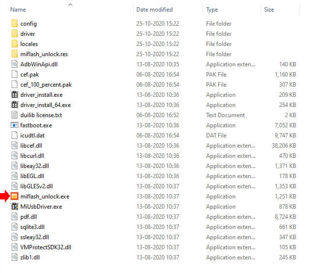 open miflash unlock.exe file in mi unlook tool